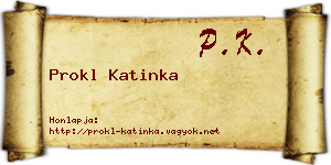 Prokl Katinka névjegykártya